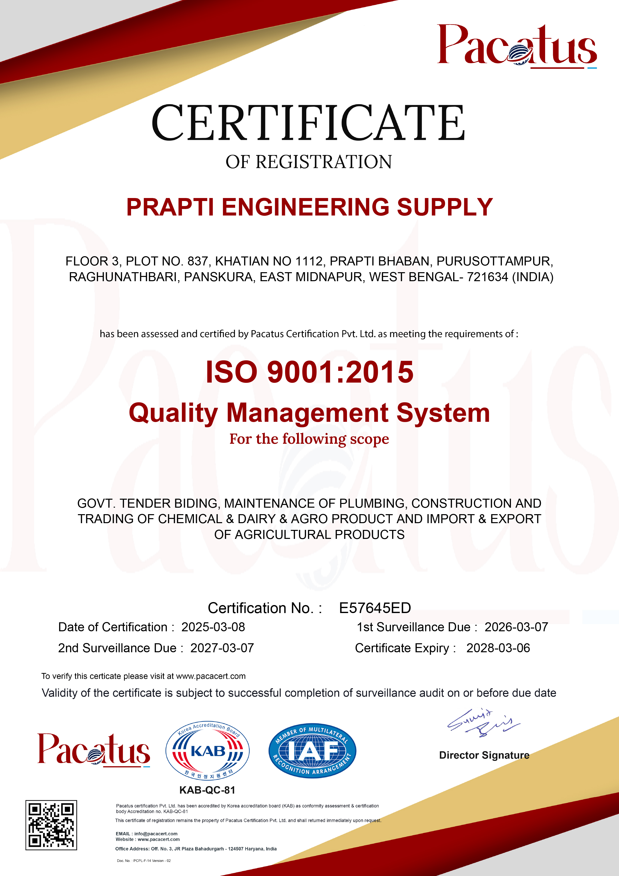 ISO Certificate